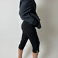 Striped capri trousers | Black / white
