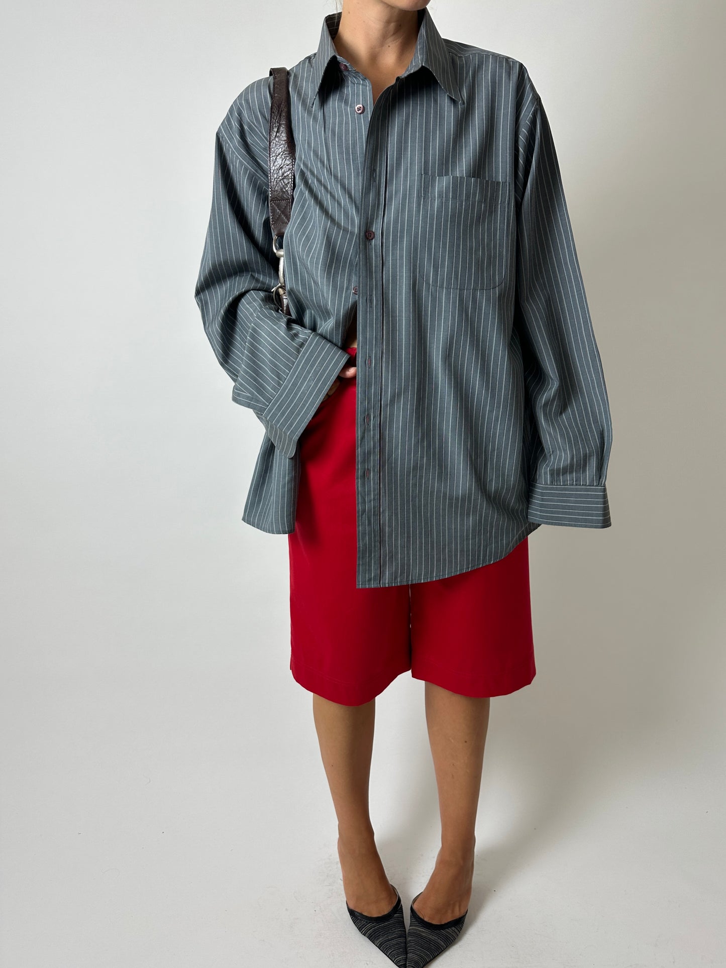 Relaxed fit striped shirt | Grey / White
