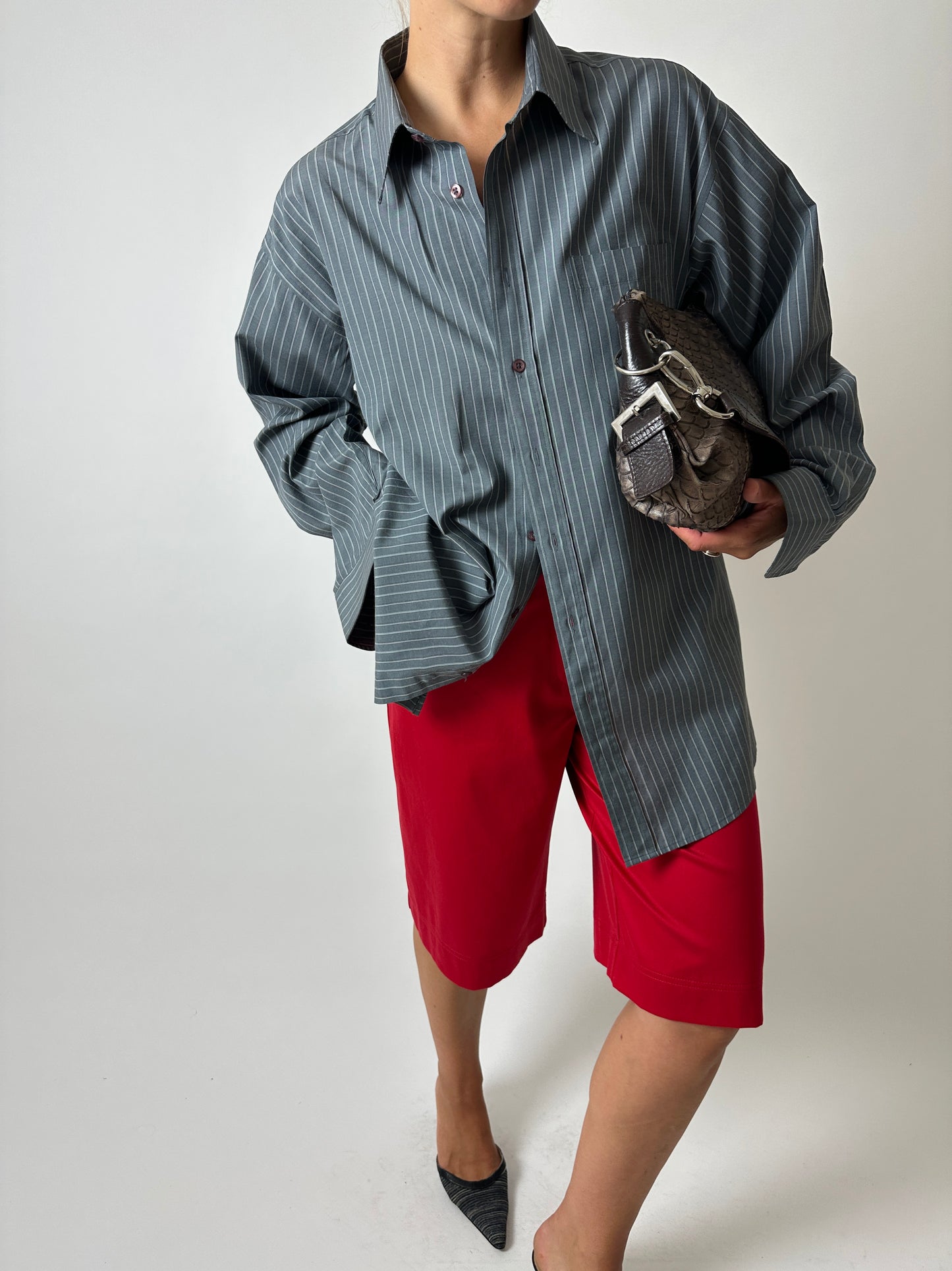 Relaxed fit striped shirt | Grey / White