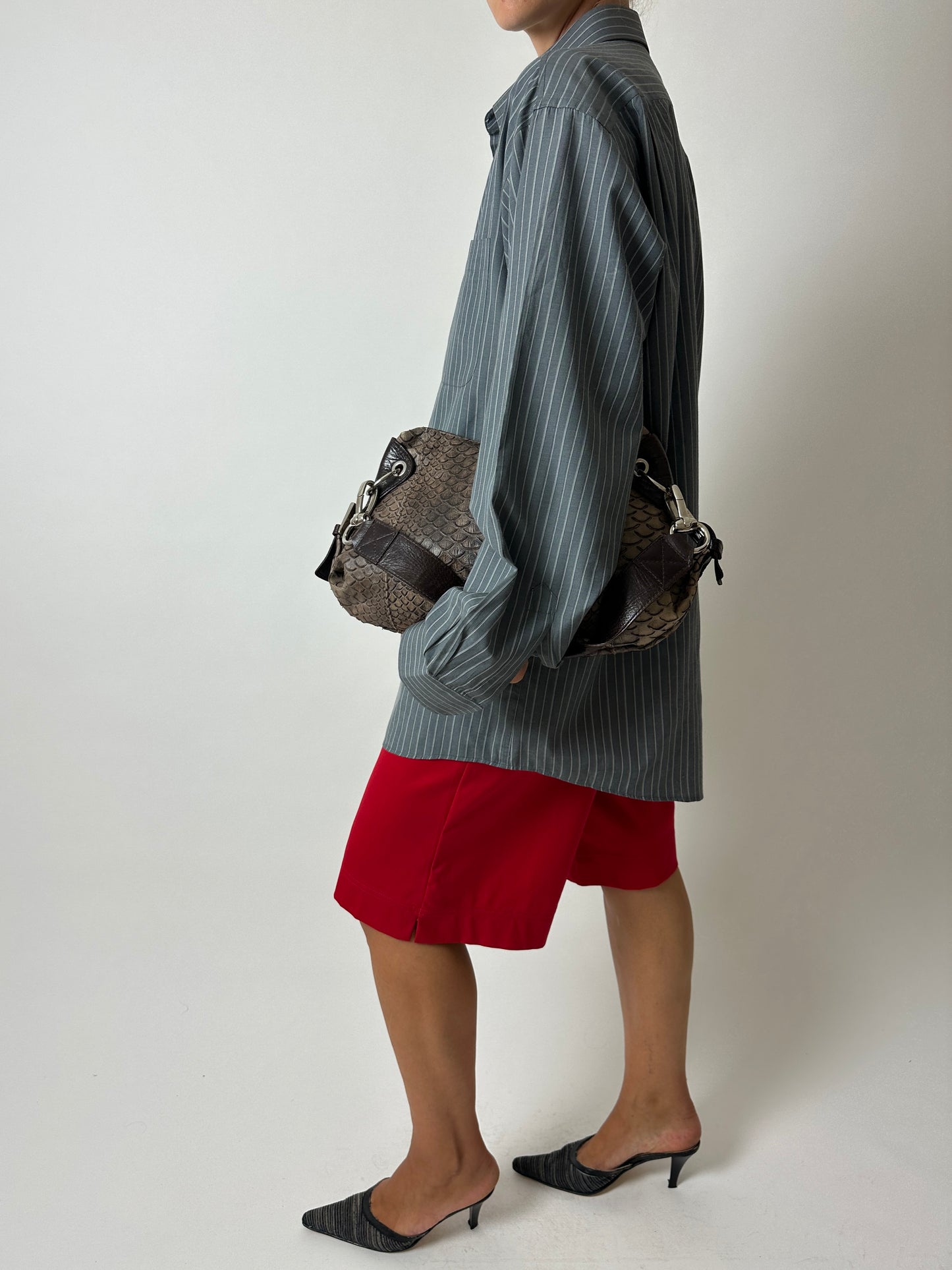 Relaxed fit striped shirt | Grey / White