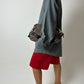 Snake embossed leather bag | Brown