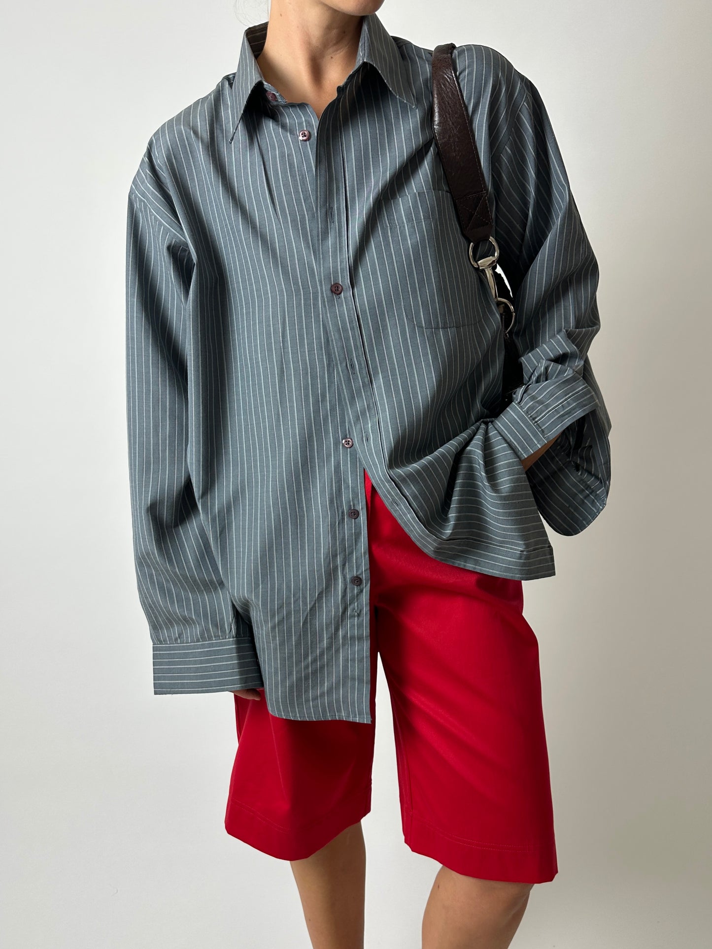 Relaxed fit striped shirt | Grey / White