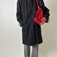 Leather pleated shoulder bag | Red