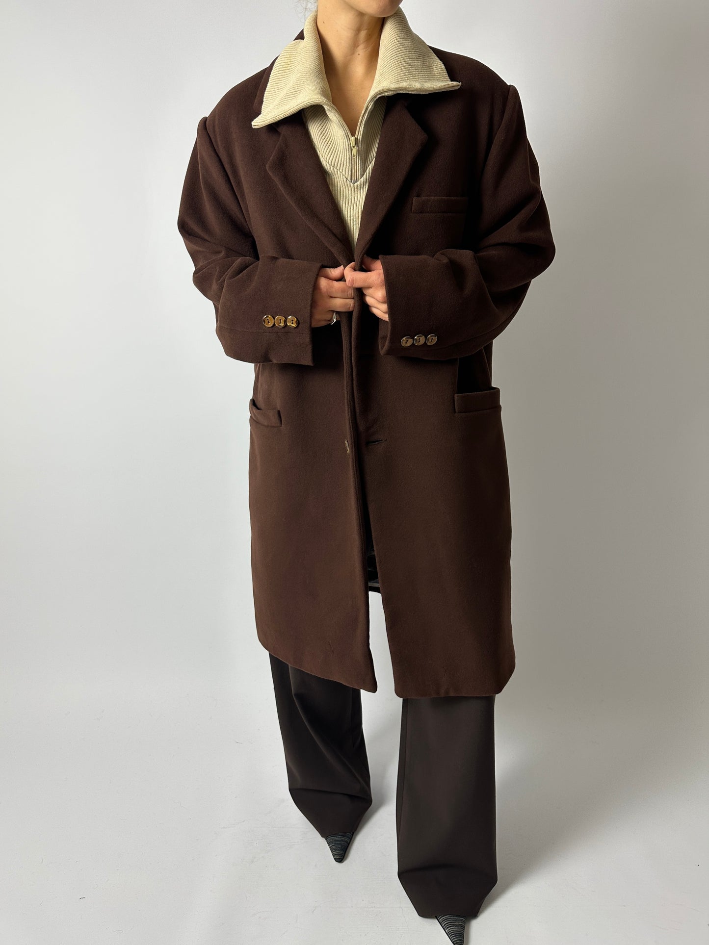 Oversized coat | Brick