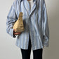 Oversized striped shirt | Off white | Blue