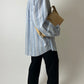 Oversized striped shirt | Off white | Blue
