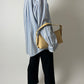 Oversized striped shirt | Off white | Blue