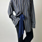 Oversized striped shirt | Grey | Blue