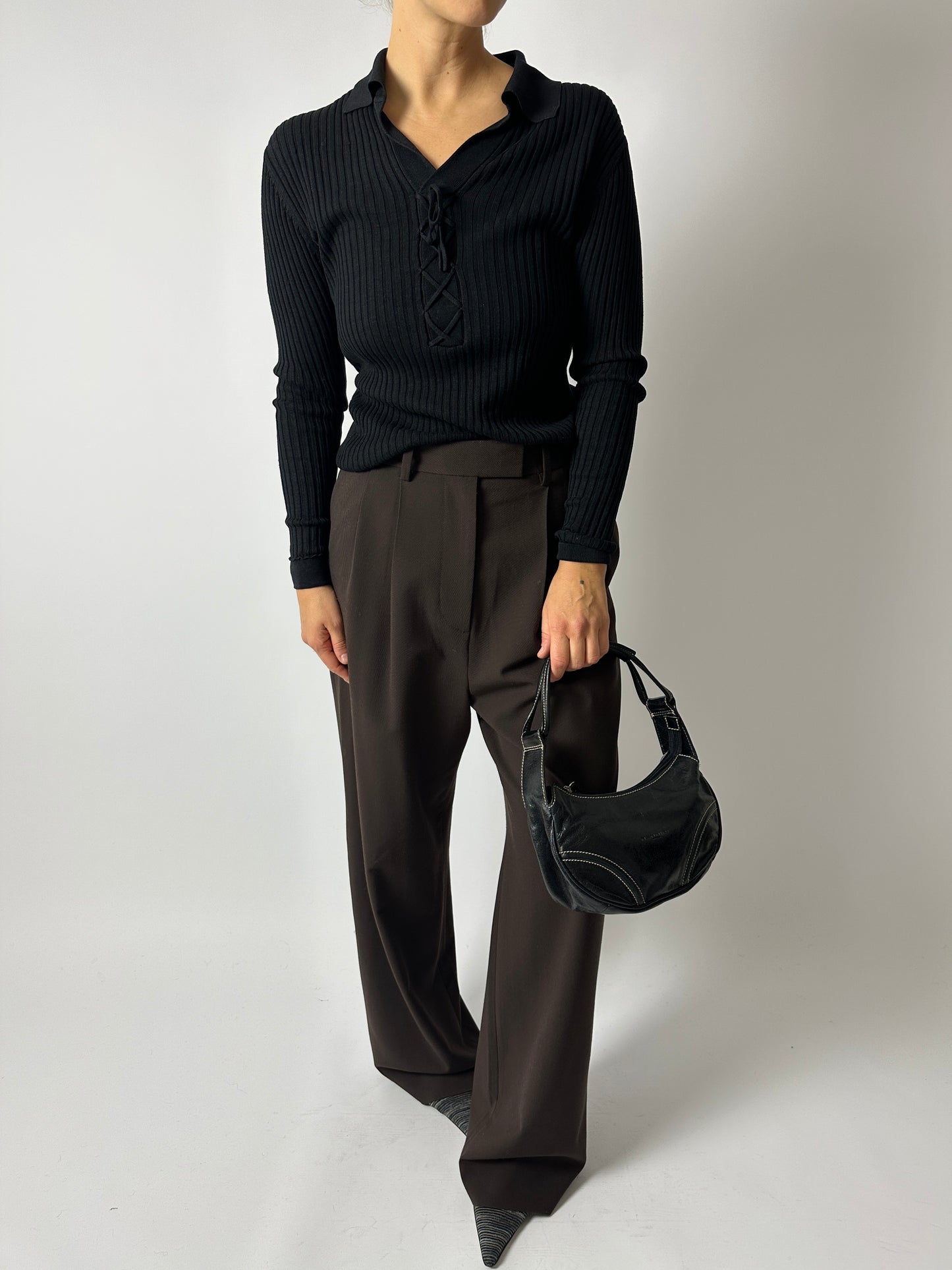 Leather shoulder bag | Black