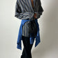Oversized striped shirt | Grey | Blue