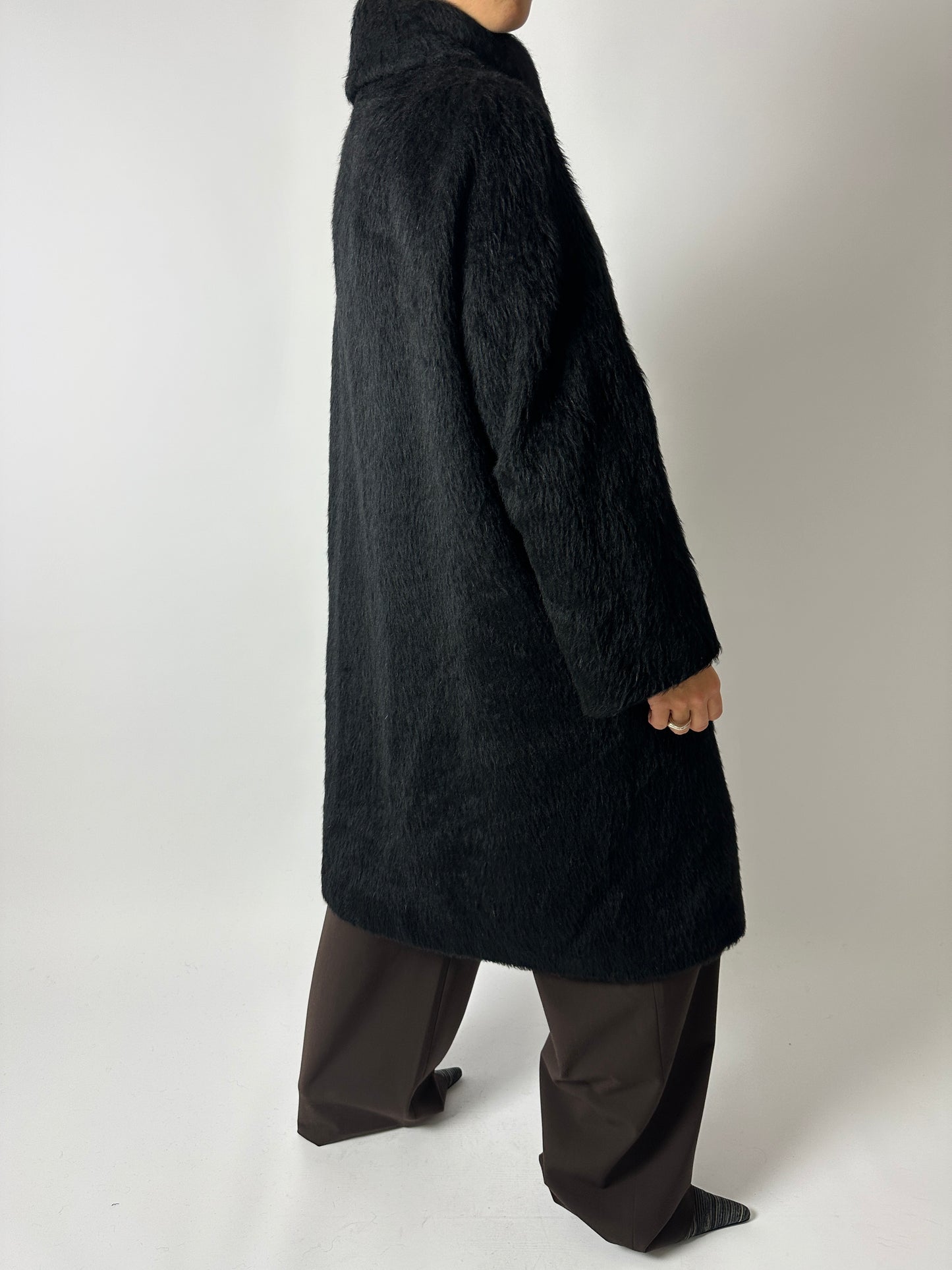 60s Mohair coat | Black