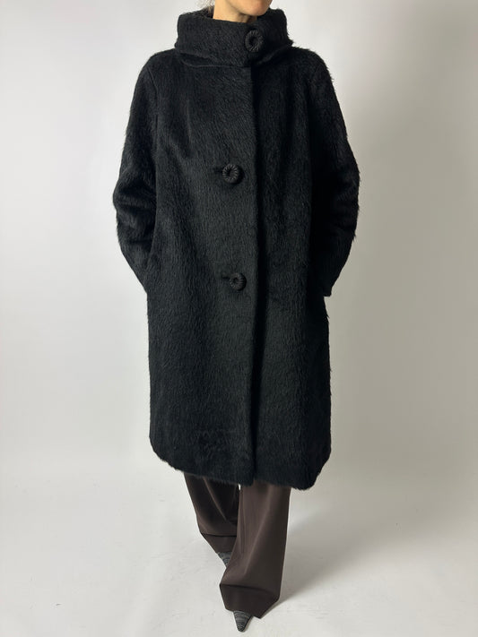 60s Mohair coat | Black