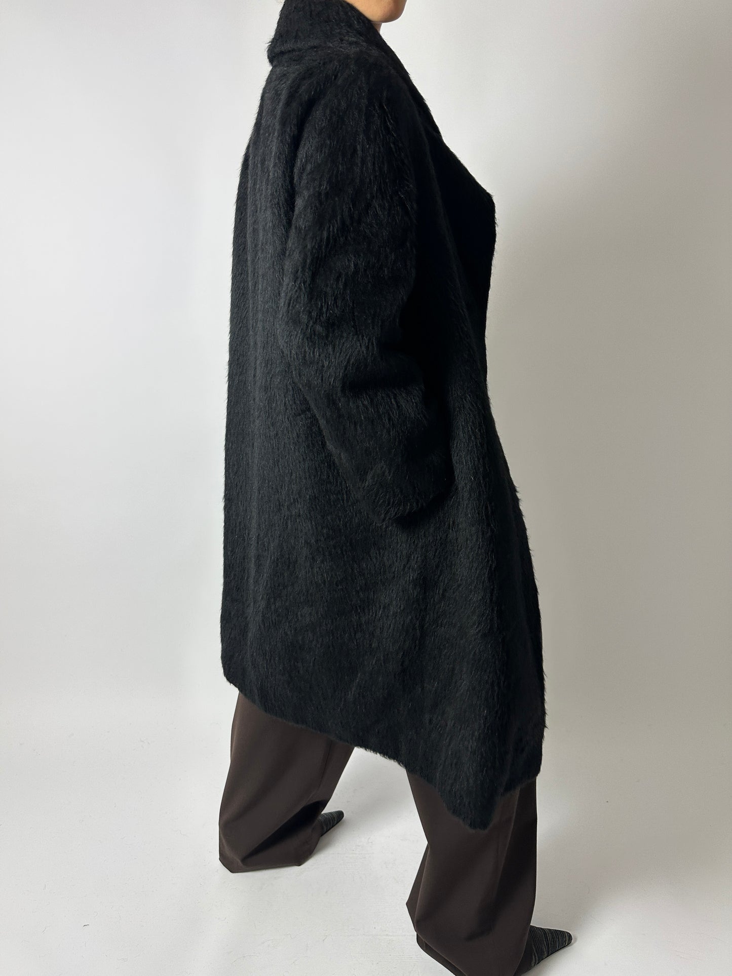 60s Mohair coat | Black