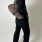 Snake embossed leather bag | Brown