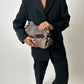 Snake embossed leather bag | Brown