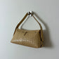 Croc embossed leather bag | Soft sand