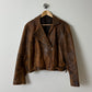 Minimal leather bike jacket | Brown