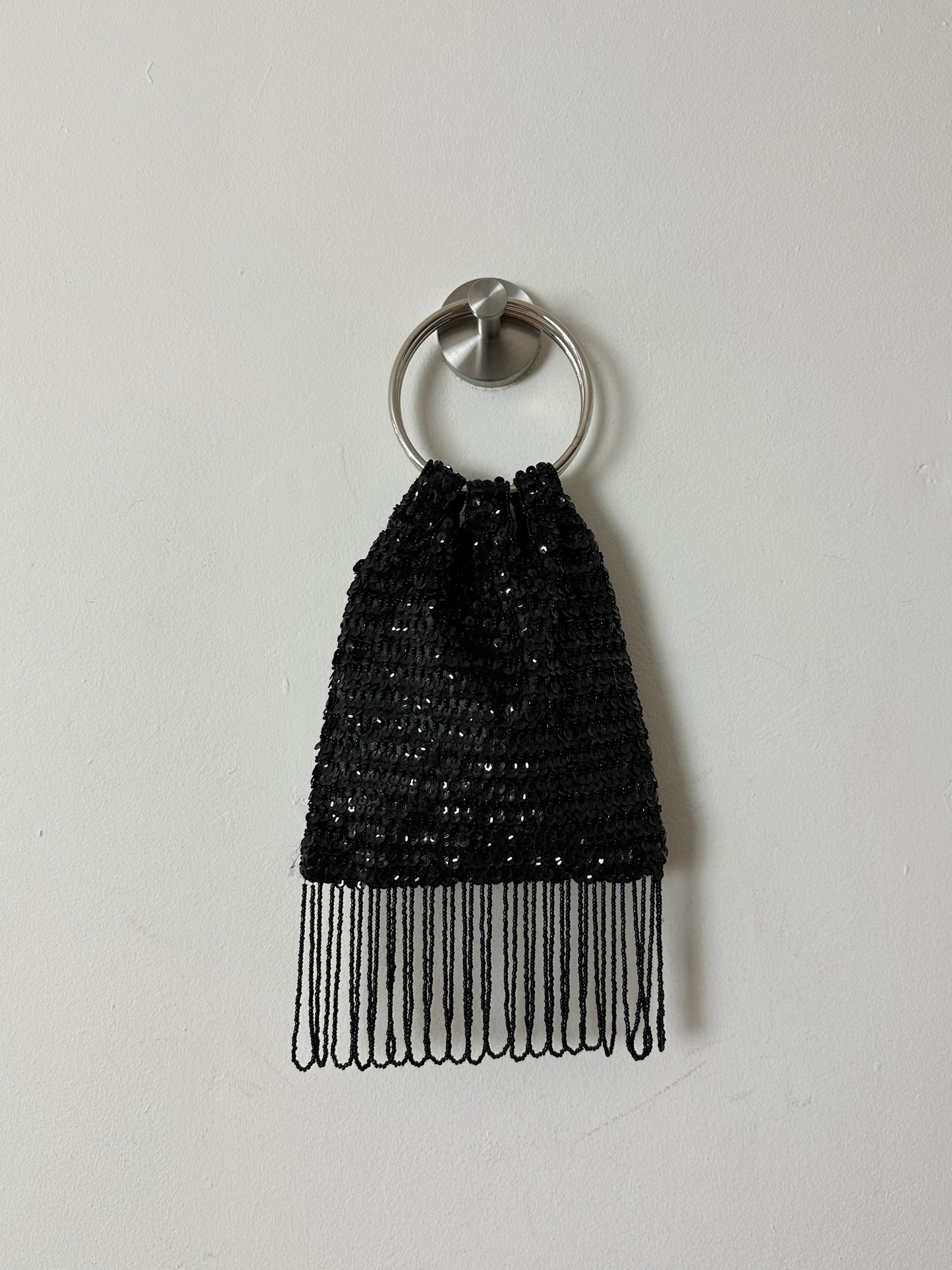 Sequin fringe bag | Black