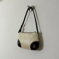 Mini leather shoulder bag | off white / brown