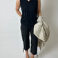 Cotton v-neck top | Dark blue