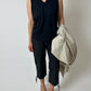 Cotton v-neck top | Dark blue