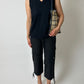 Raffia checked bag | Ecru / navy