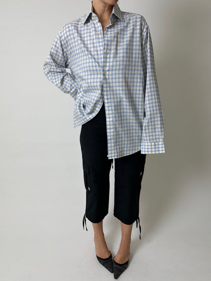 Relaxed checked shirt | White / Blue