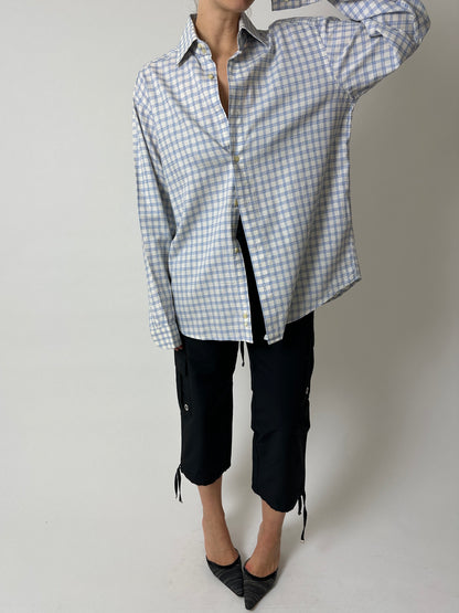 Relaxed checked shirt | White / Blue