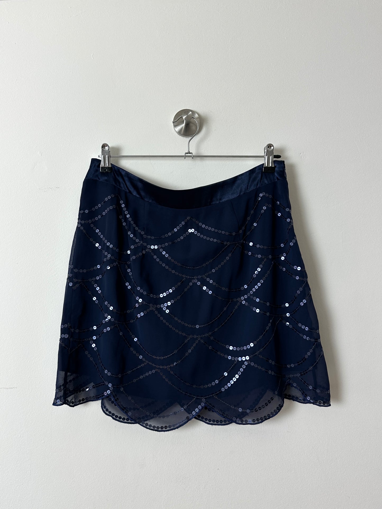 Sheer sequin skirt | Dark Blue
