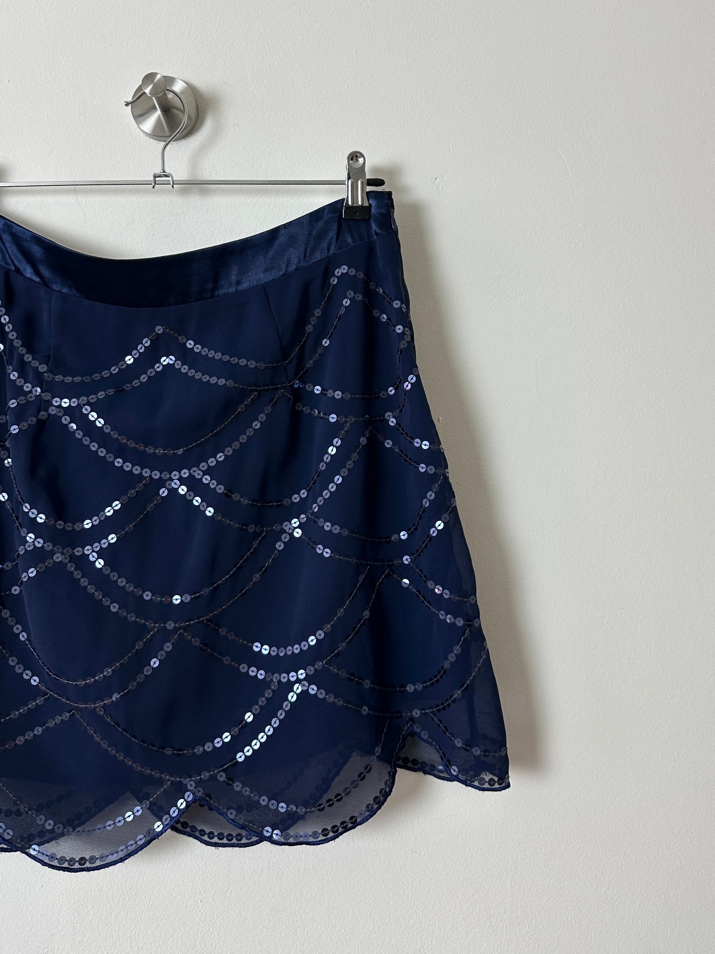 Sheer sequin skirt | Dark Blue
