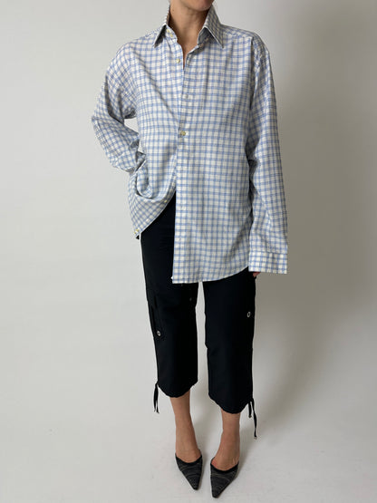 Relaxed checked shirt | White / Blue
