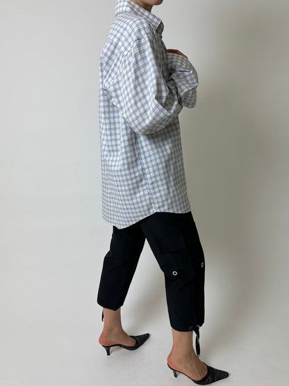 Relaxed checked shirt | White / Blue