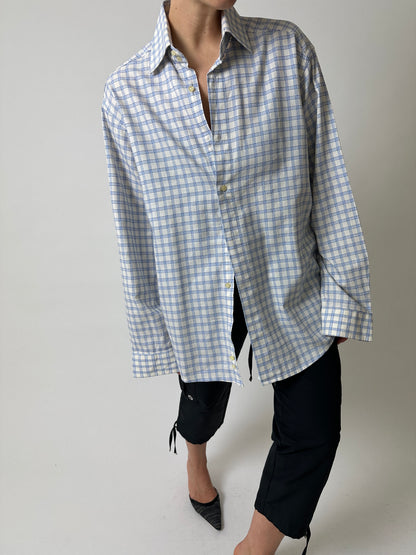 Relaxed checked shirt | White / Blue