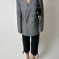Double-breasted linen blazer | Silver grey