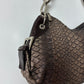 Snake embossed leather bag | Brown