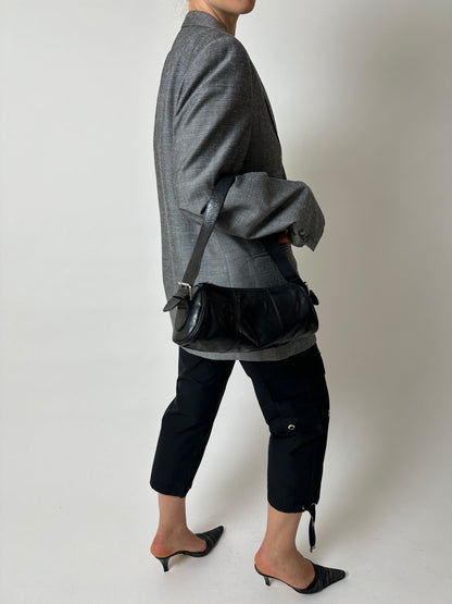 Double-breasted linen blazer | Silver grey
