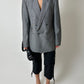 Double-breasted linen blazer | Silver grey