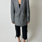 Double-breasted linen blazer | Silver grey