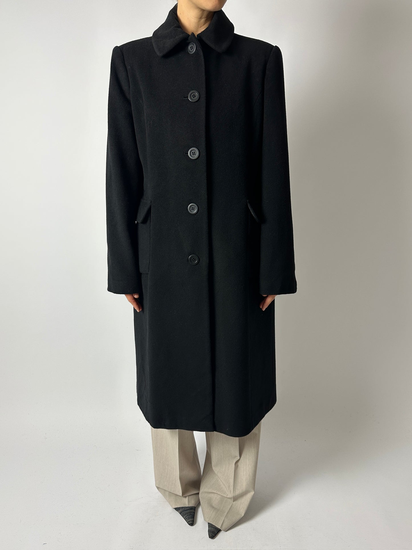 Long wool coat | Black
