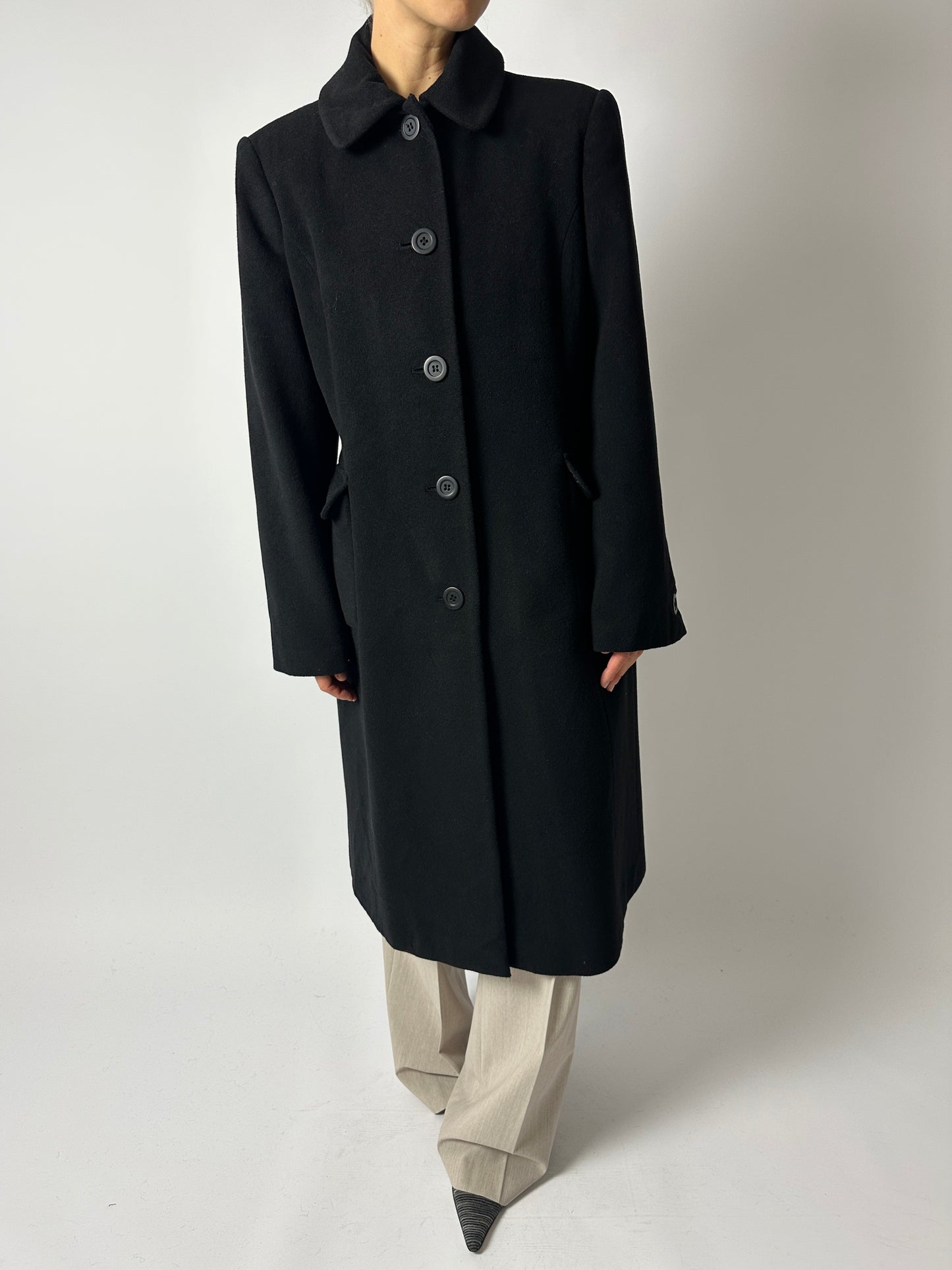 Long wool coat | Black