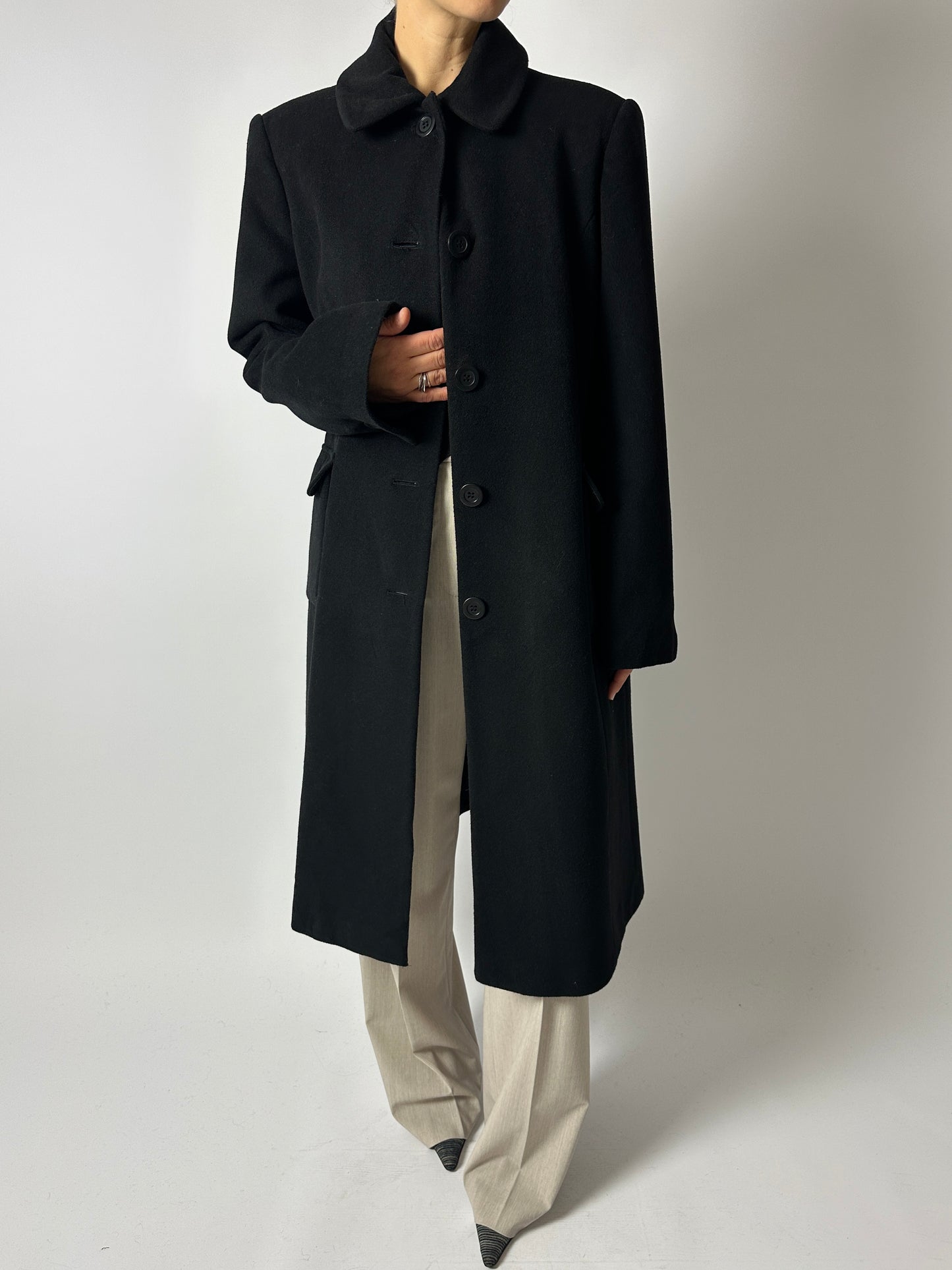 Long wool coat | Black