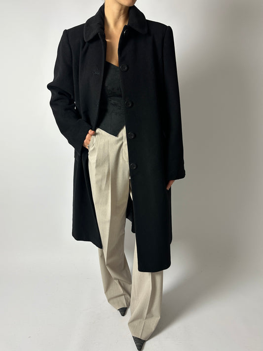 Long wool coat | Black