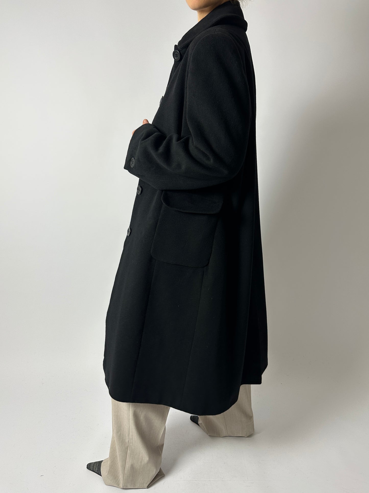 Long wool coat | Black