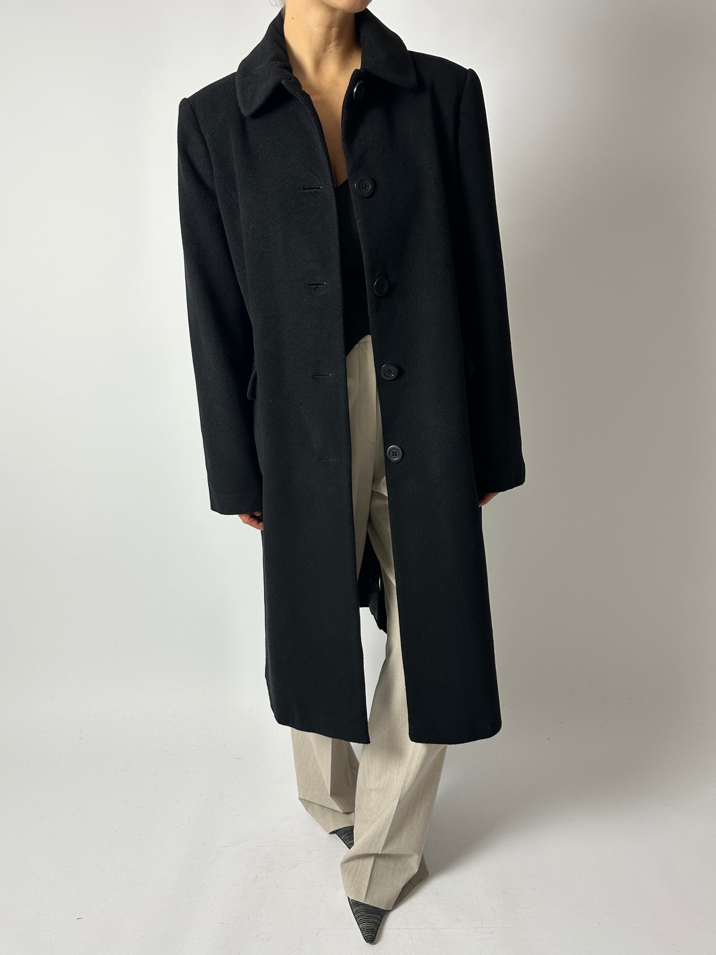 Long wool coat | Black