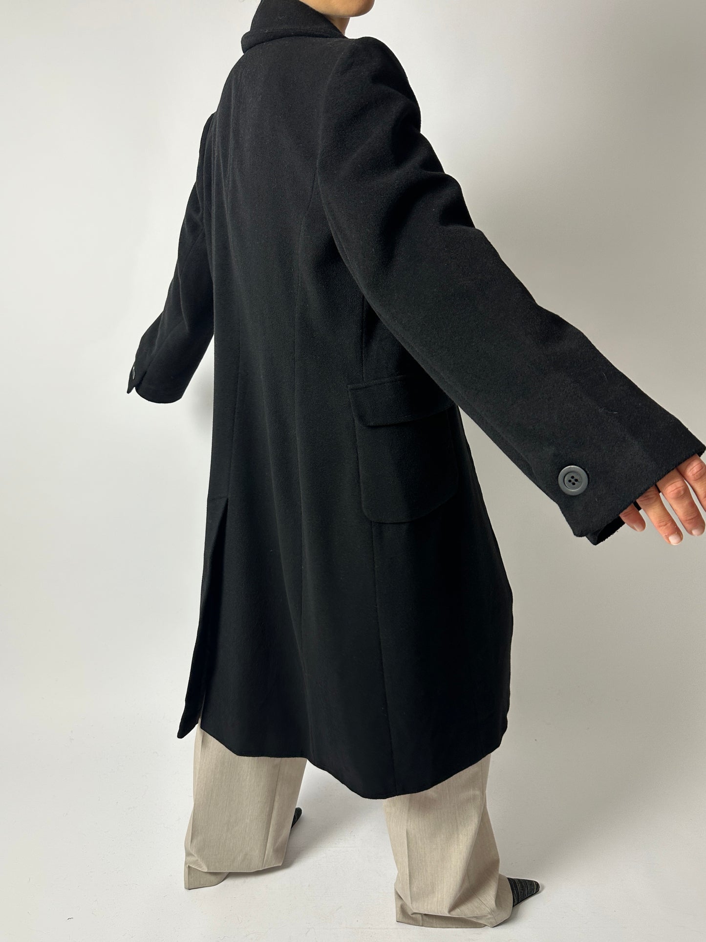 Long wool coat | Black