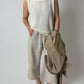 Cropped linen trousers | Soft beige
