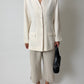 Collarless silk blazer | Off white