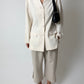 Collarless silk blazer | Off white