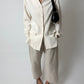 Collarless silk blazer | Off white