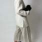 Collarless silk blazer | Off white